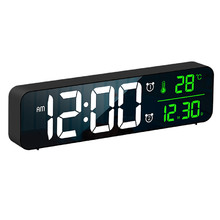 LED Digital Wall Clock with Alarm, Temperature Display & Music