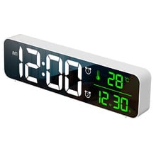 LED Digital Wall Clock with Alarm, Temperature Display & Music