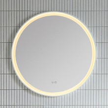 White Chante Round LED Demister Mirror