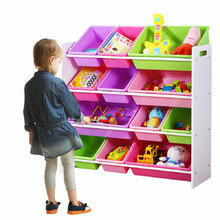 Kids Levede 12 Bin Wooden Toy Organiser