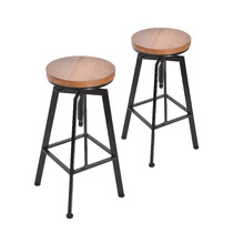Jameson Retro Industrial Swivel Adjustable Barstools (Set of 2)