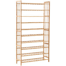 Natural Haraku 10 Tier Bamboo Shoe Rack