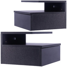 Poller Wall Mounted LED Bedside Tables (Set of 2)