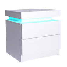 2 Drawer Bedside Table with LED Light