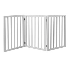 White 3 Panel Wooden Foldable Pet Gate