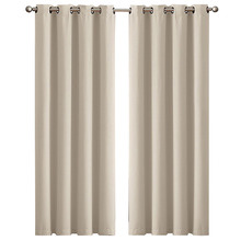 Triple Layer Desert Blockout Eyelet Curtains (Set of 2)
