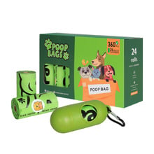 24 Roll Biodegradable Dog Poo Bag Set with Dispenser