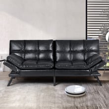 Olarp 3 Seater PU Leather Sofa Bed