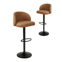 Nampa Faux Leather Adjustable Bar Stools (Set of 2)