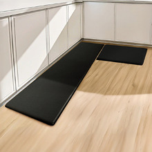 2 Piece Black Brinly Non-Slip Kitchen Mat Set