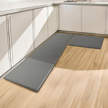 2 Piece Grey Brinly Non-Slip Kitchen Mat Set