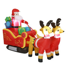 Sleigh & Reindeer LED Inflatable Christmas Decoration
