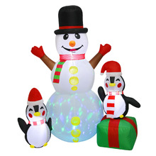 Snowman & Penguin LED Inflatable Christmas Decoration