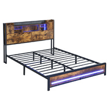 Maxen Platform Bed with LED & Charging Station