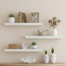 White Keira Floating Shelves (Set of 3)