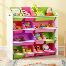 Kids Levede 12 Bin Wooden Toy Organiser