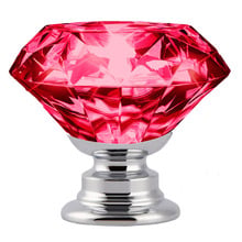 Red Diamond Crystal Door Knobs (Set of 16)