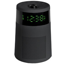 Black Cylinder Alarm Clock with Projector