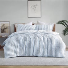 Blue Stripe Frankie Quilt Cover Set
