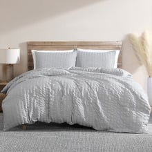 Silver Byron Seersucker Quilt Cover Set