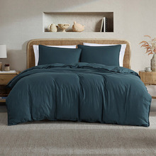 Navy Ricki Vintage Washed Quilt Cover Set
