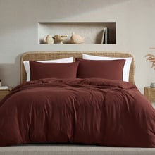 Mahogany Ricki Vintage Washed Polyester Quilt Cover Set