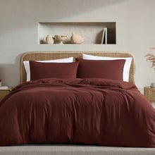 Mahogany Ricki Vintage Washed Polyester Quilt Cover Set