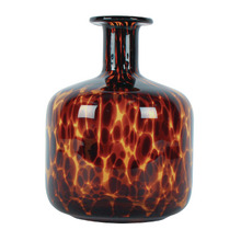 22cm Easton Leopard Print Glass Vase