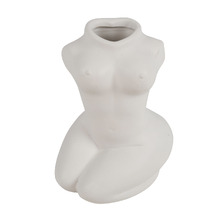 White Neisha Nude Female Ceramic Vase