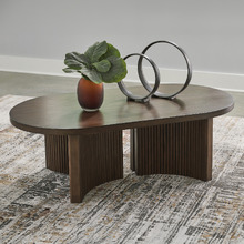 Clyde Oval Acacia Wood Coffee Table