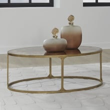 Aetheris Oval Glass-Top Coffee Table