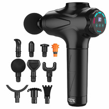 Black 12.6V Massage Gun with 10 Heads