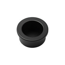 Matte Black Round Flush Cabinet Handle