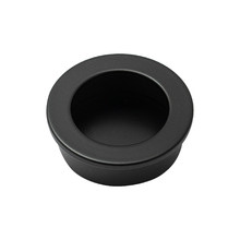 Matte Black Round Flush Cabinet Handle