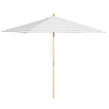 3m Grey & White Striped Peninsula Market Umbrella