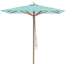 2m Green & White Daintree Wood Umbrella