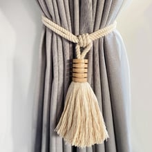 Cotton & Mango Wood Tassel Curtain Tieback