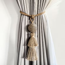 Natural & Silver Tassel Curtain Tieback