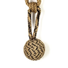 Natural & Black Jute Ball Curtain Tieback