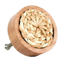 Rattan & Beech Wood Cabinet Knob