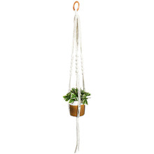 White Macrame Cotton Knotted Plant Hanger