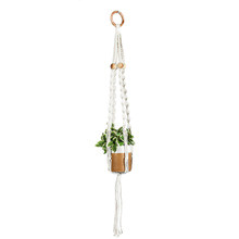 White Macrame Cotton Twist Rope Plant Hanger