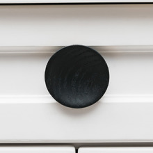Blyth Black Oak Wood Concave Cabinet Knob