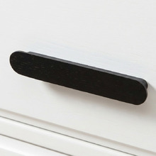 Blyth 128mm Black Oak Wood Ellipse Cabinet Handle