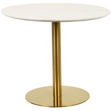 White & Gold Hartley Round Dining Table