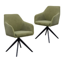 Olive Alexei Corduroy Swivel Dining Chairs (Set of 2)
