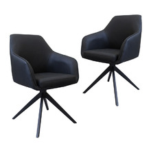 Alexei Faux Leather Swivel Dining Chairs (Set of 2)