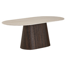 Theia Travertine-Look Dining Table