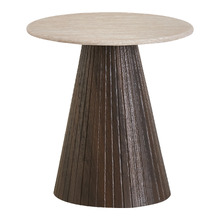Theia Travertine-Look Side Table