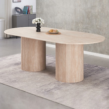 Paula Travertine-Look Dining Table
